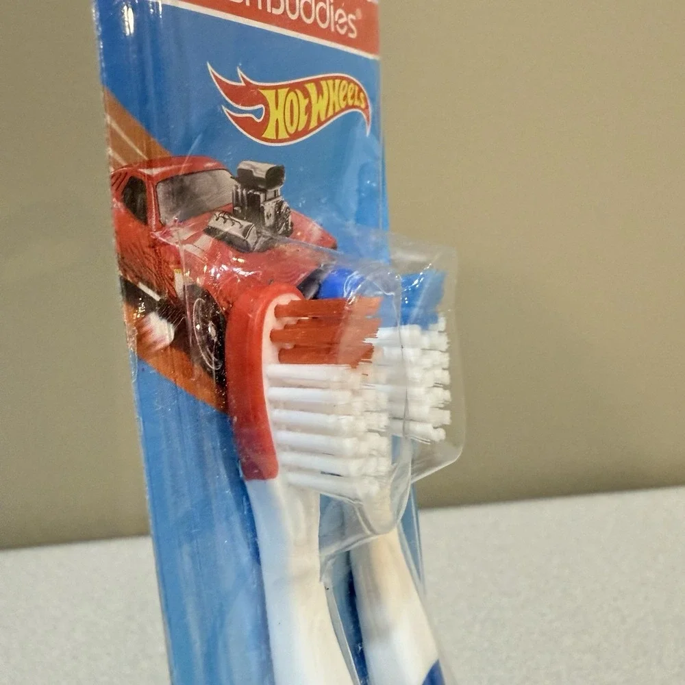 Hot Wheels Brush Buddies 2pk Soft Bristle Toothbrushes (Lot Of 2) *FREE SHIPPING